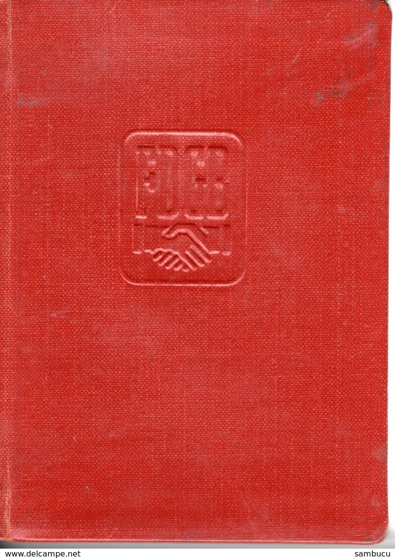 Mitgliedsausweis Freier Deutscher Gewergschaftsbund FDGB 1961 Wappendorf Bei Gera - Ohne Zuordnung