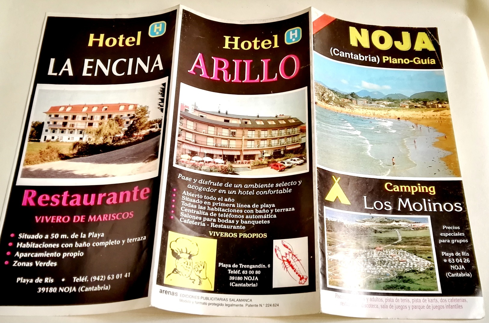 Brochure Touristique De Noja, Cantabrie, Plano - Guide / Camping Los Molinos Et Hotel Arillo - Cuadernillos Turísticos