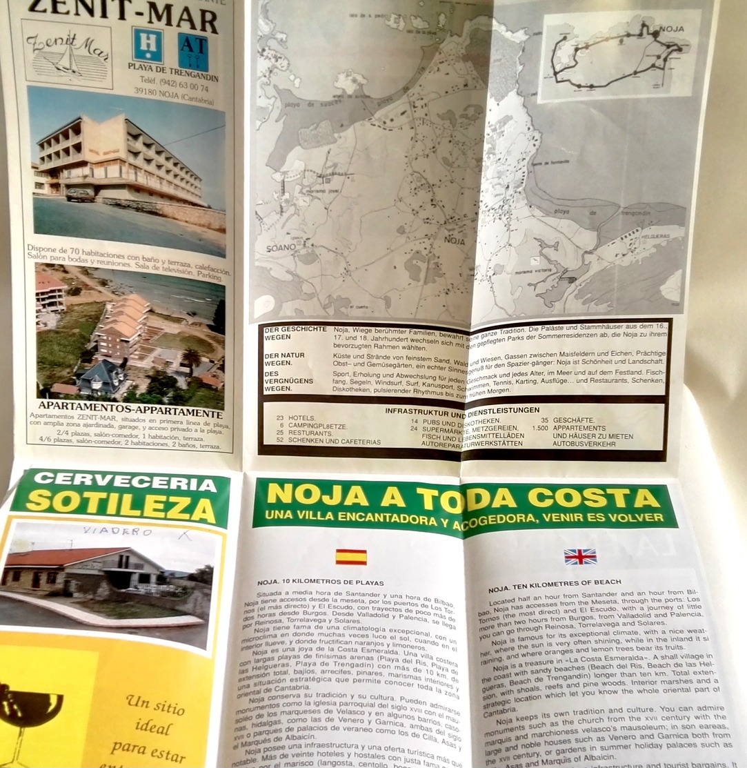 Brochure Touristique De Noja, Cantabrie, Plano - Guide / Camping Los Molinos Et Hotel Arillo - Cuadernillos Turísticos