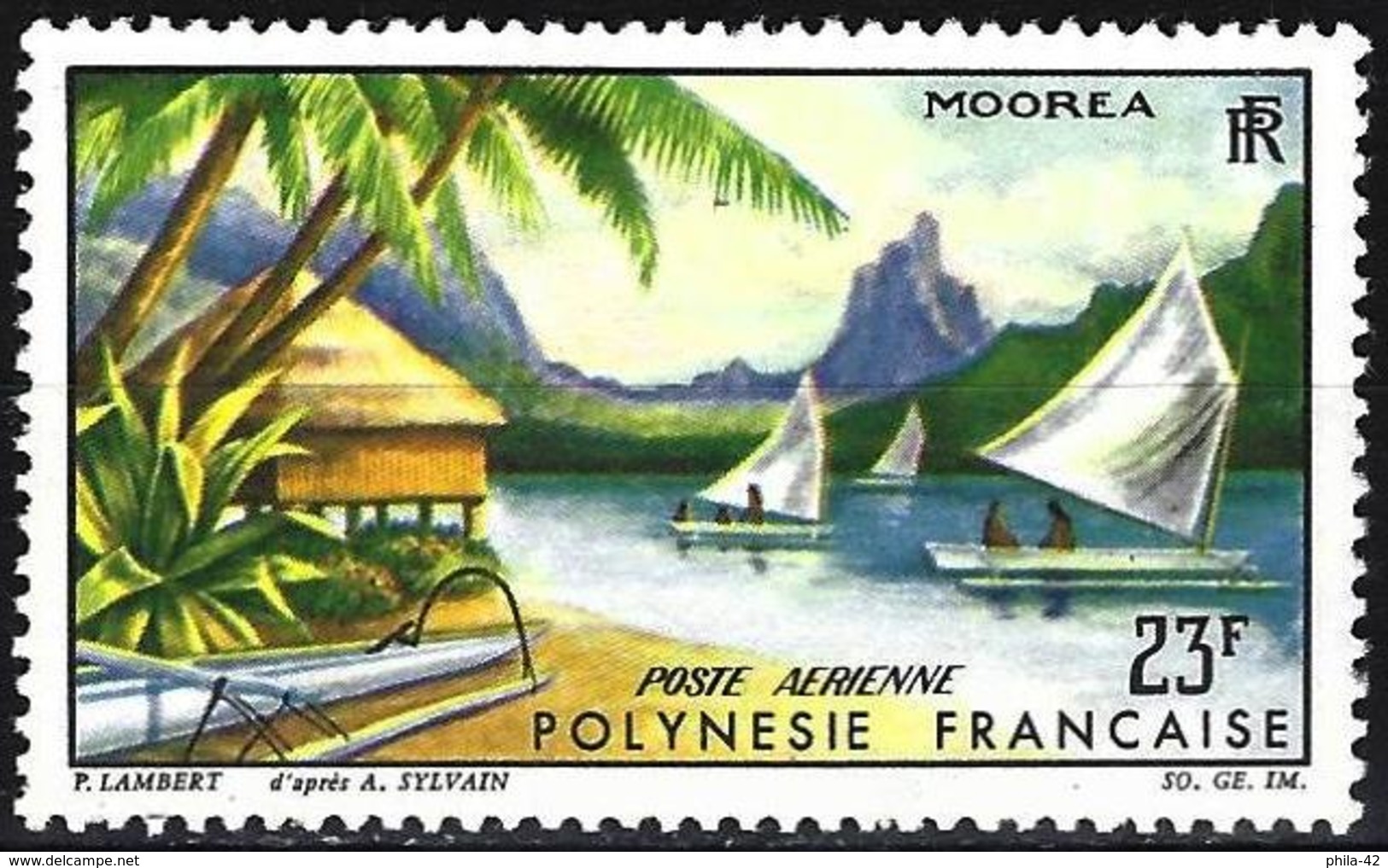 French Polynesia 1965 - Mi 43 - YT Pa 9 ( Moorea Landscape ) MH* - Unused Stamps