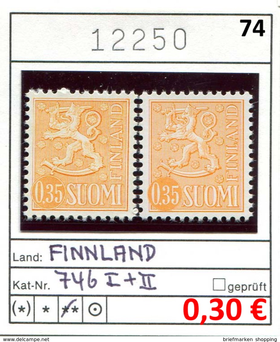 Finnland - Finland - Suomi - Finlande - Michel 746 I+II - ** Mnh Neuf Postfris - - Neufs