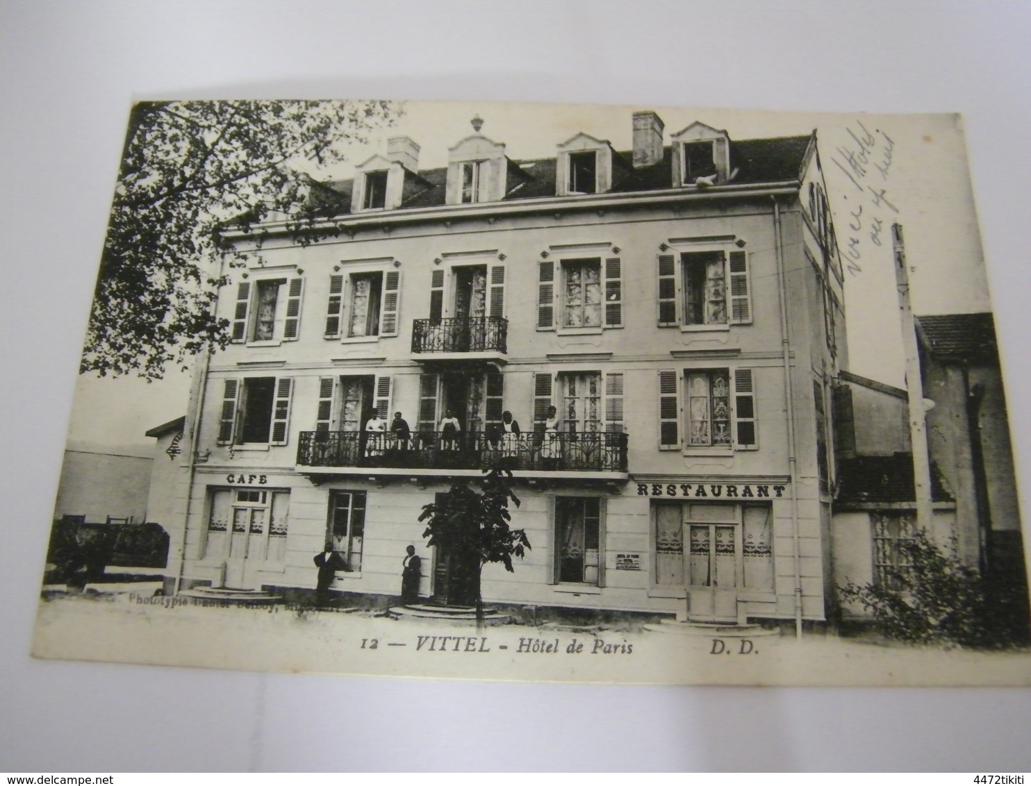 C.P.A.- Vittel (88) - Café Restaurant Hôtel De Paris - 1915 - SUP (CJ 94) - Contrexeville