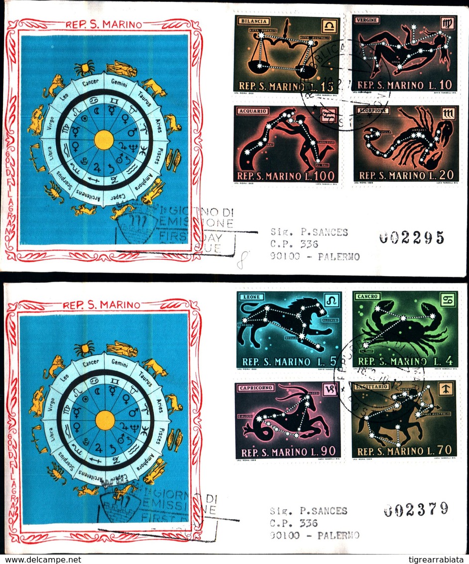 13105A)F.D.C. SAN MARINO Segni Zodiacali - 18 Febbraio 1970 - FDC