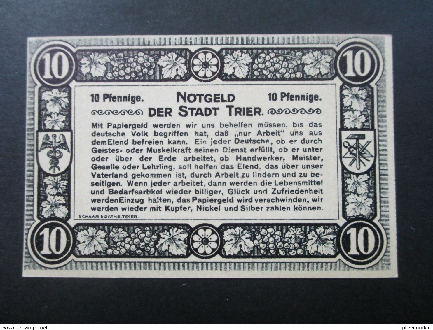 Notgeld Stadt Trier 1920 Und 21 2 Scheine Top Zustand! - Lokale Ausgaben
