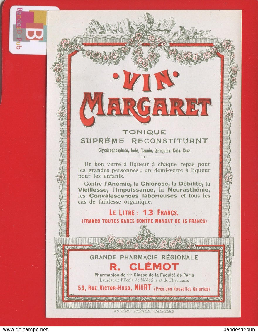 NIORT CLEMOT VIN MARGARET Quinquina Coca Kola  Pharmacien  ETIQUETTE ANCIENNE PHARMACIE   CIRCA 1900 Aubéry Valreas - Autres & Non Classés