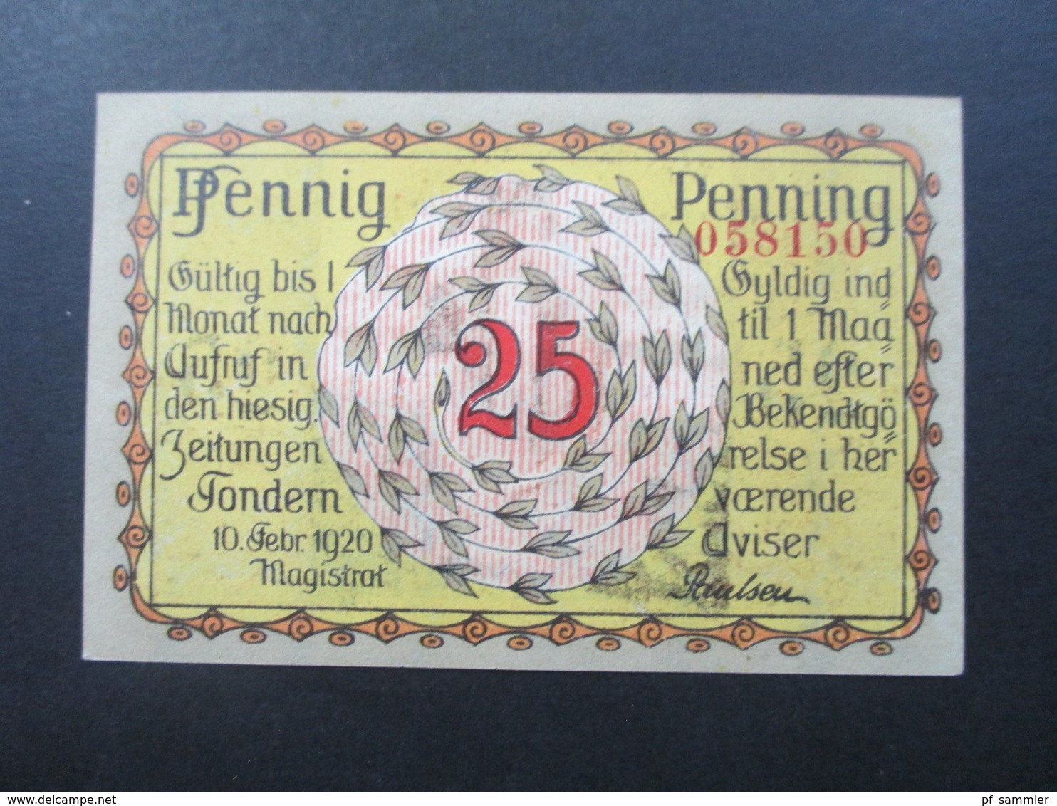 Notgeld Stadt Plebiscit Oberschlesien 1920 Guter Zustand! 25 Pfennig. Slesvig / Tondern - Lokale Ausgaben