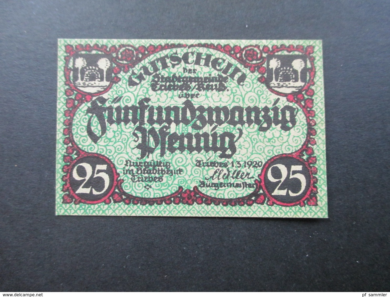 Notgeld Stadtgemeinde Triebes 25 Und 50 Pfennig 1920 Top Zustand - [11] Emissioni Locali