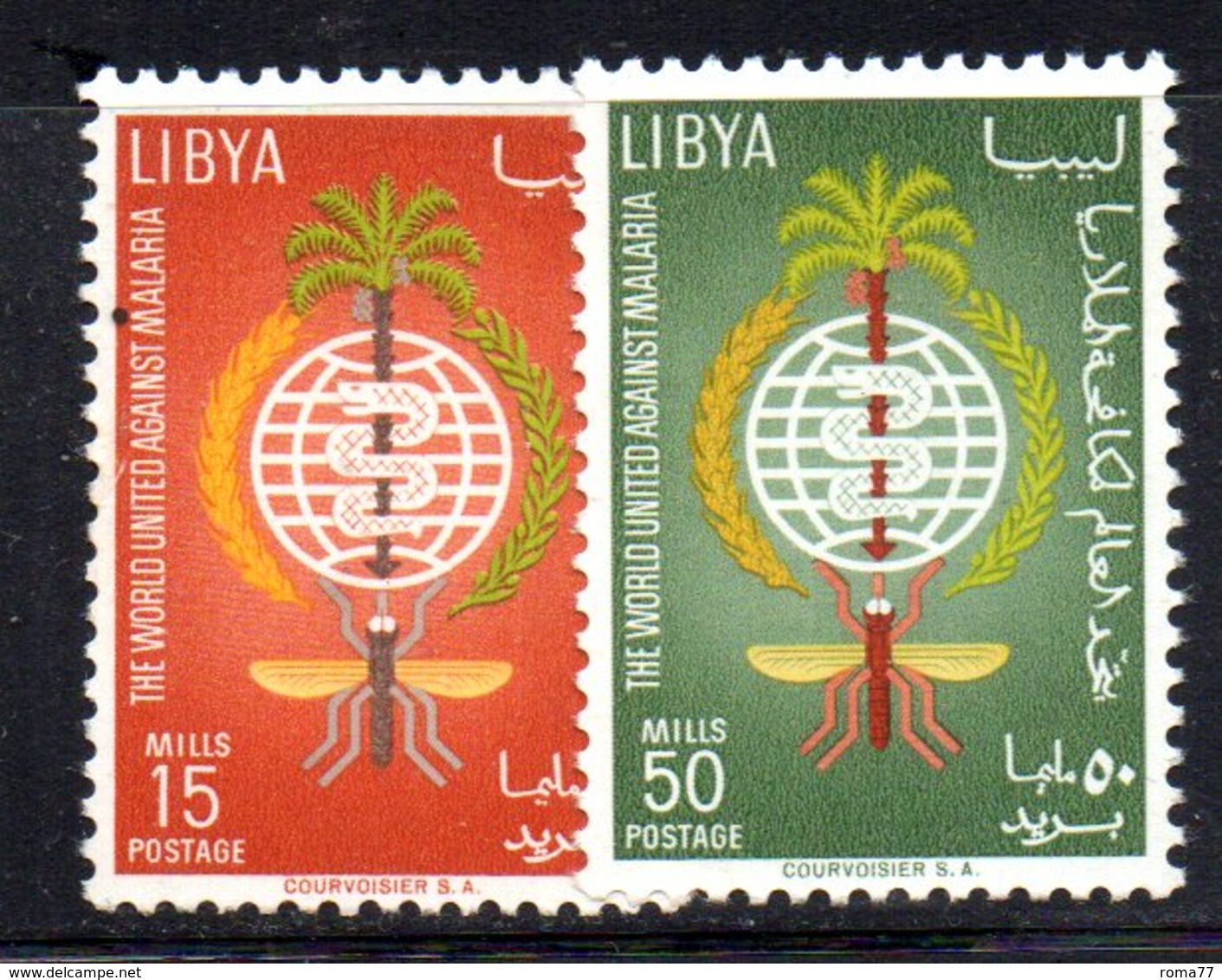 APR2312 - LIBIA LYBIA 1962 , Serie Yvert  N. 207/208 ***  MNH  Malaria - Libia