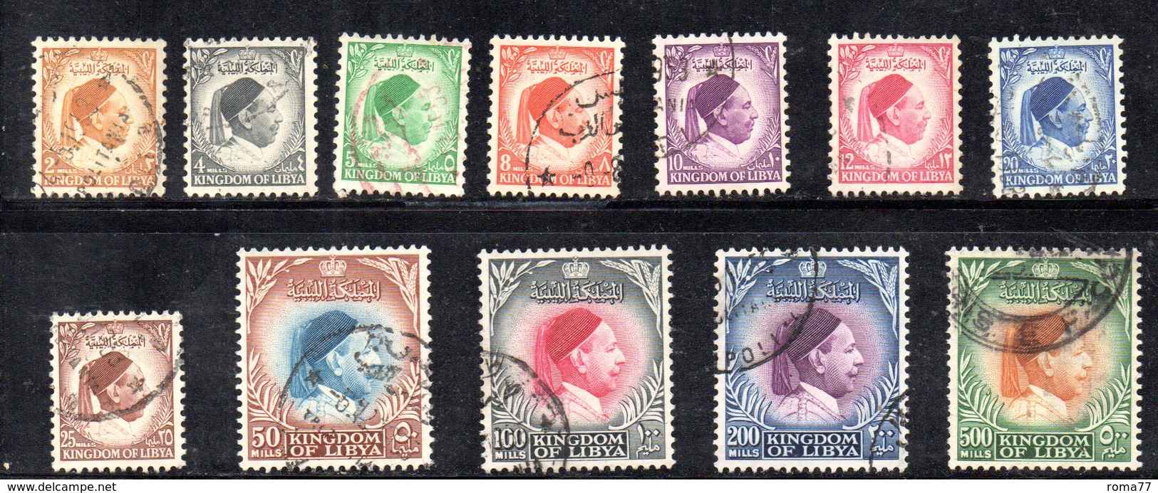 APR2324 - LIBIA LYBIA 1952 , Serie  Yvert  N. 126/137  Usata (sassone 34/45) (2380A) El Senoussi - Libië