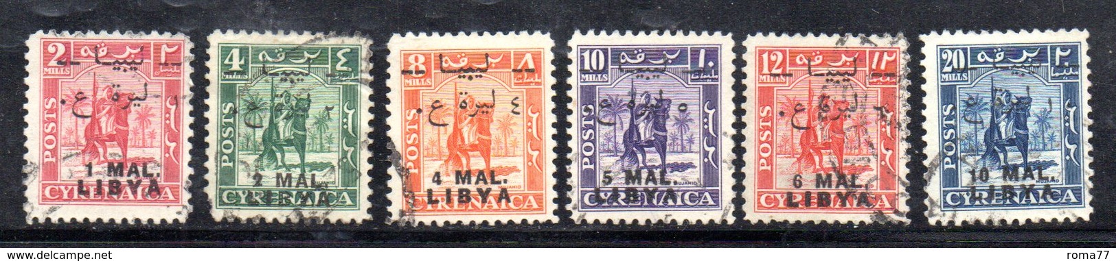 APR2325 - LIBIA LYBIA 1952 Em Per Tripolitania,  Yvert  N. 106/111  Usati (sassone 24/29) (2380A) Cavaliere - Libia