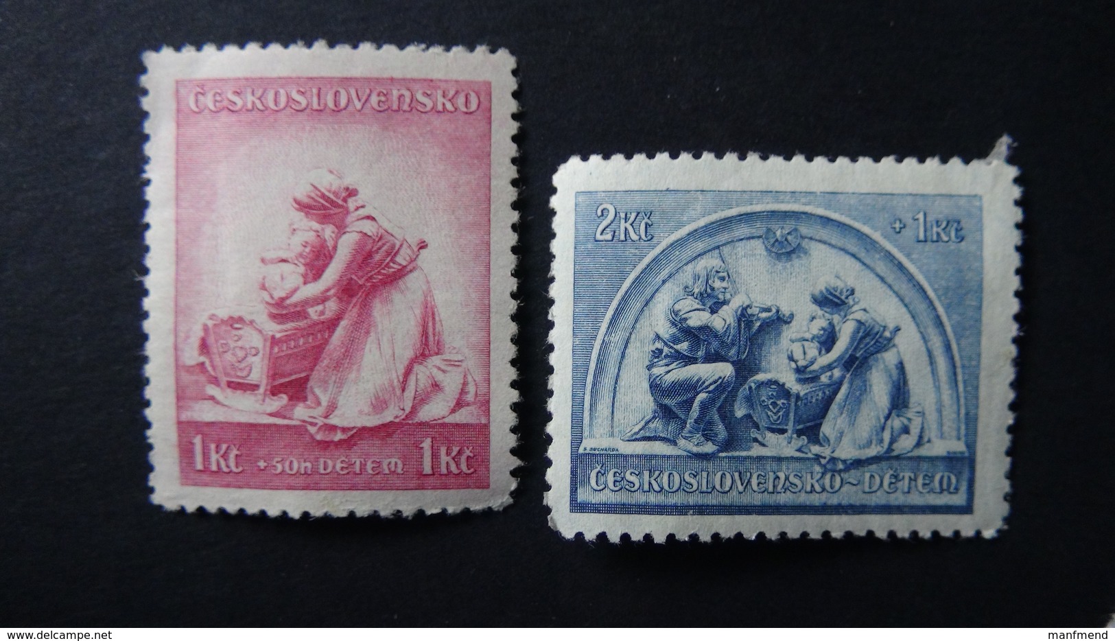 Czechoslovakia - 1937 - Mi:CS 362-3, Sn:CS B148-9, Yt:CS 322-3*MH - Look Scan - Ungebraucht
