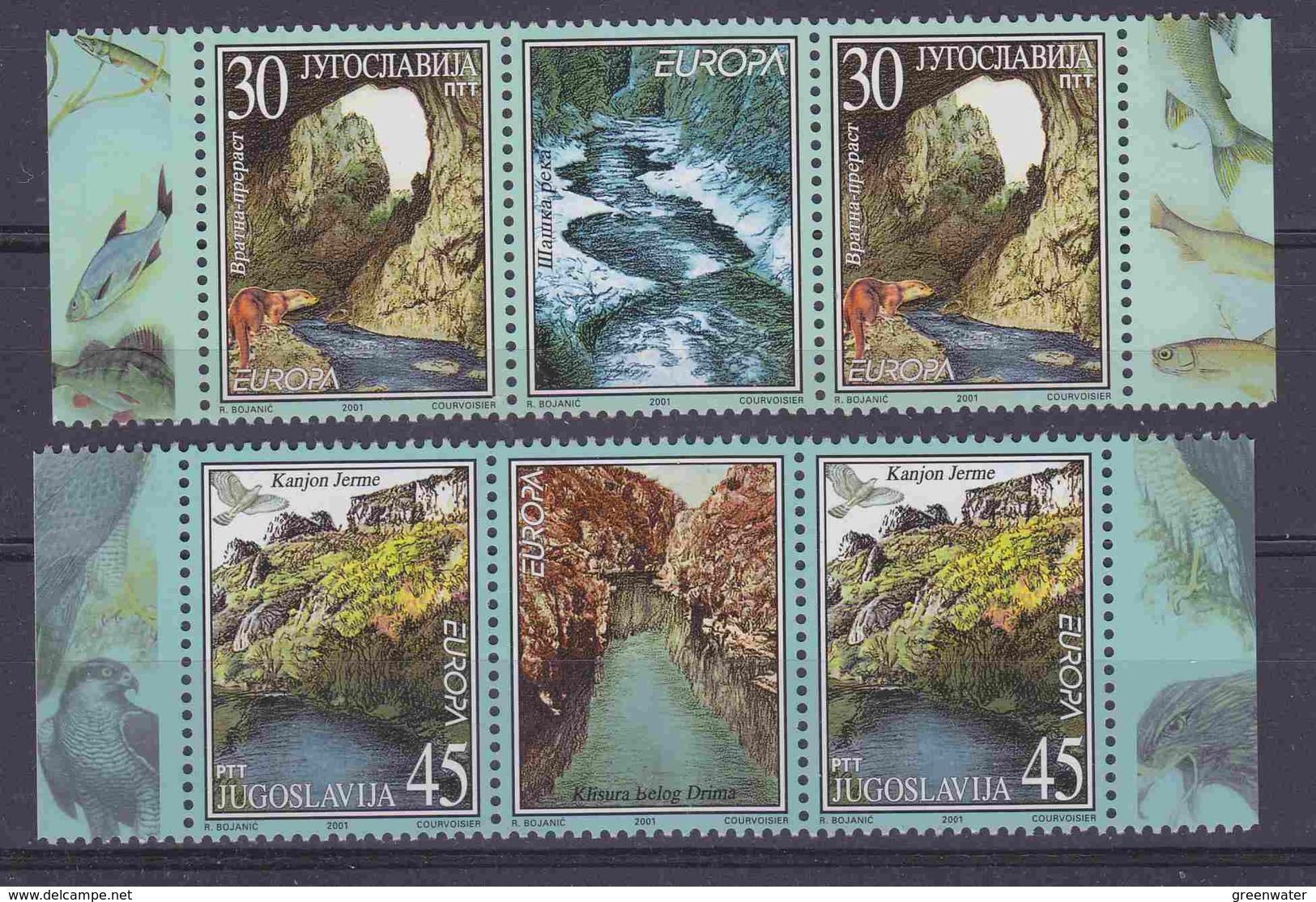 Europa Cept 2001 Yugoslavia  Strip 2x2v + Labels ** Mnh (44277) - 2001