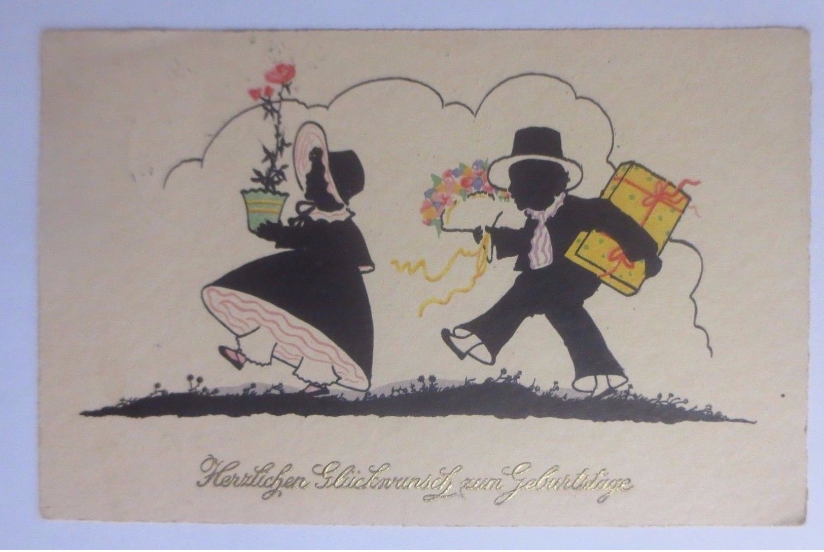 "Geburtstag, Kinder, Geschenke"  1933, Scherenschnitt, Hannes Petersen ♥  - Geburtstag