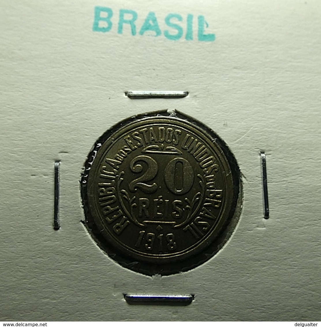 Brazil 20 Reis 1918 Varnished - Brasil