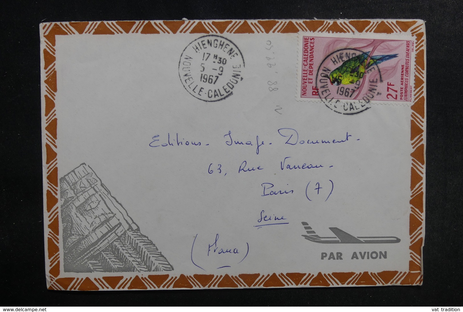 NOUVELLE CALÉDONIE - Enveloppe De Hienghene Pour Paris En 1967, Affranchissement Plaisant - L 39704 - Brieven En Documenten