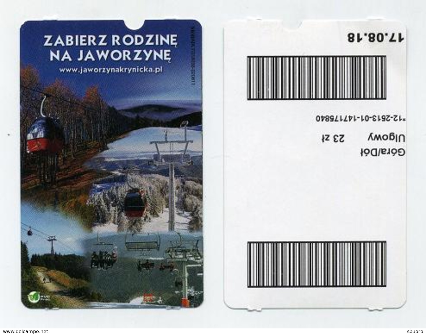 Ticket Simple De Téléphérique. Zabier Z Rodzine Na Jaworzyne. Polen Poland Polska Pologne PL - Autres & Non Classés