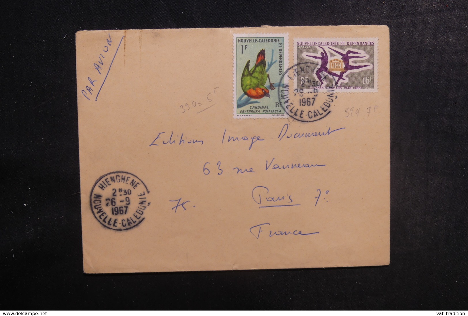 NOUVELLE CALÉDONIE - Enveloppe De Hienghene Pour Paris En 1967, Affranchissement Plaisant - L 39706 - Briefe U. Dokumente