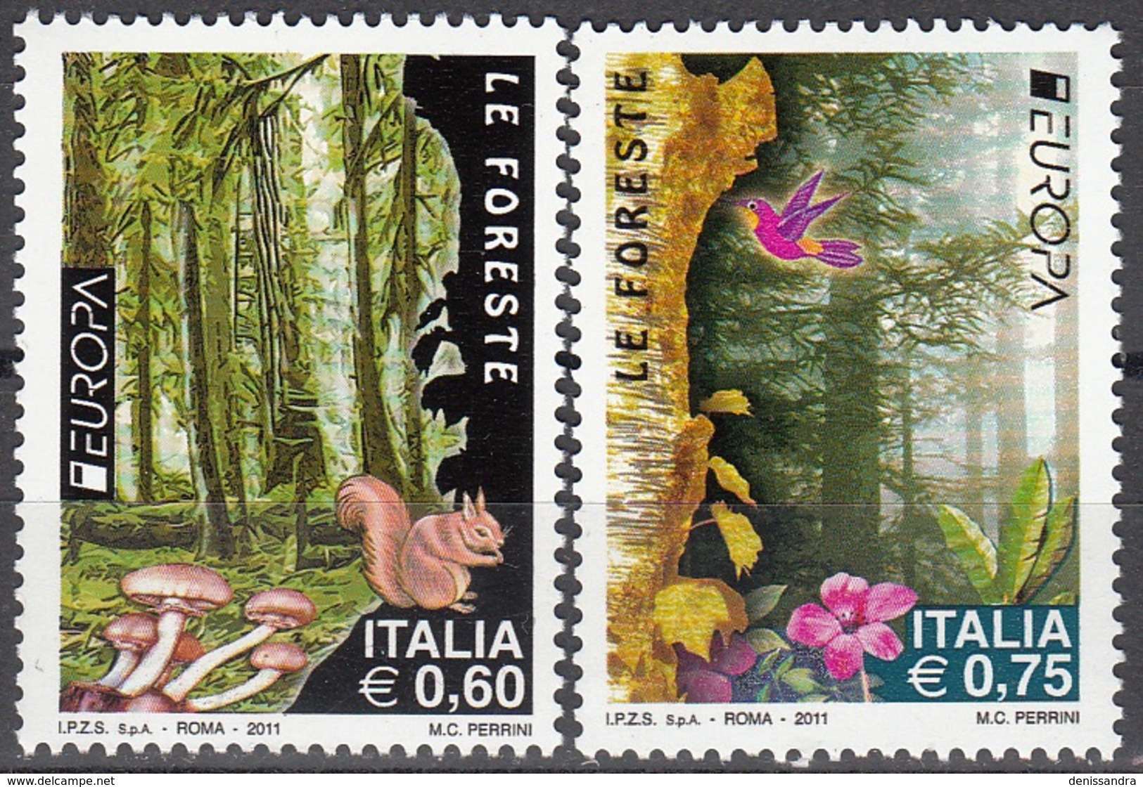 Italia 2011 Yvert 3204 - 3205 Neuf ** Cote (2017) 4.10 Euro Europa CEPT Les Forêts - 2011-20: Neufs