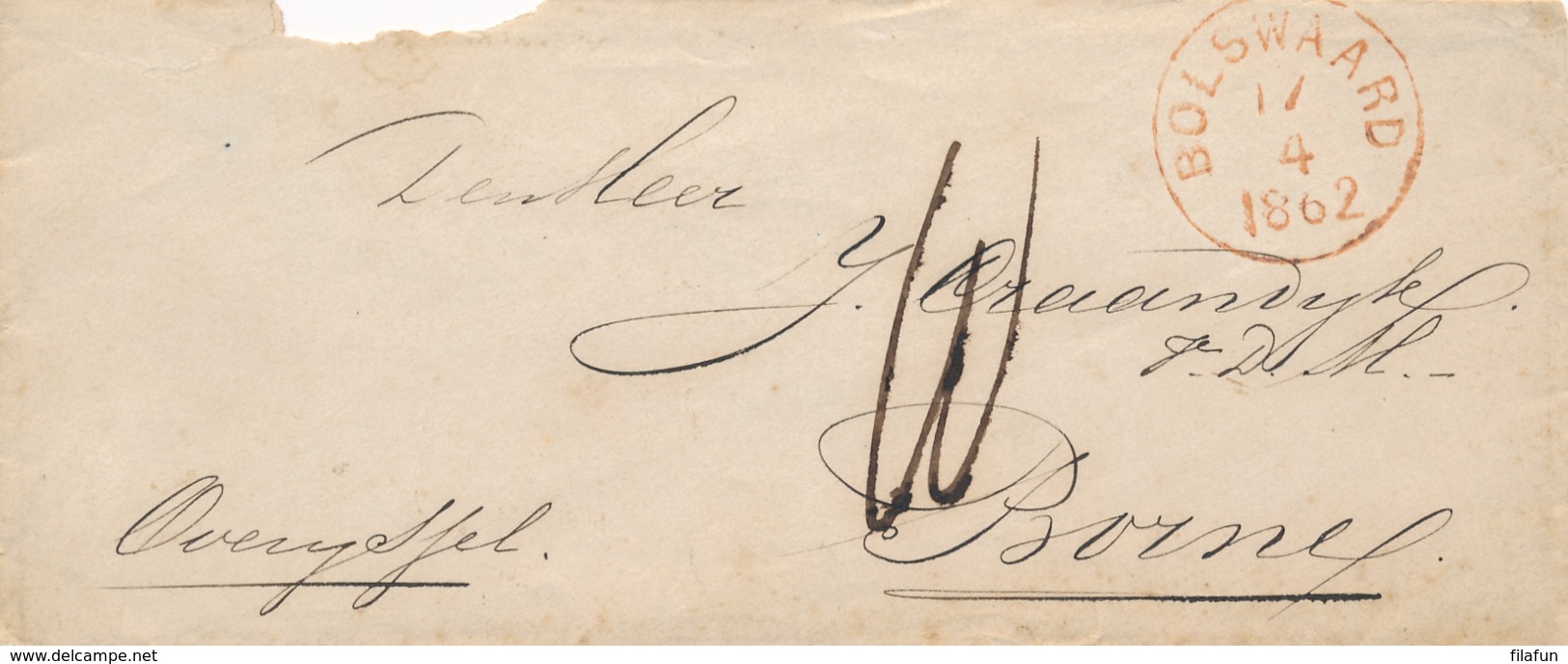 Nederland - 1862/1866 - 2 EO-briefjes Met Resp Stempel BOLSWAARD En BOLSWARD - ...-1852 Voorlopers