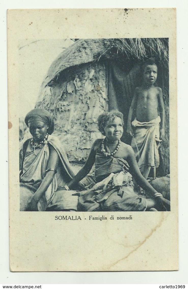 SOMALIA - FAMIGLIA DI NOMADI 1934 - VIAGGIATA FP - Somalië