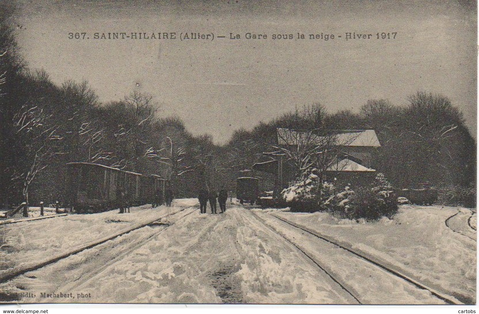 03 St-HILLAIRE  La Gare Sous La Neige (hiver 1917) - Otros & Sin Clasificación