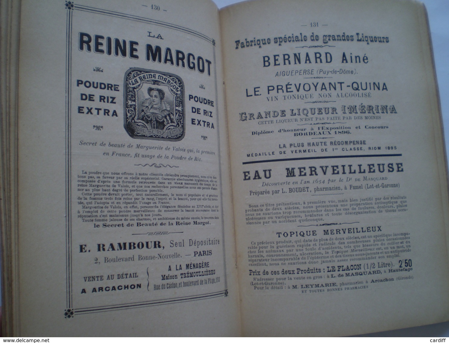 Arcachon Les Bains 1897, Exposition Internationale;catalogue Officiel Avec 90 Publicités Diverses, Absinthe,beurre,from - Aquitaine