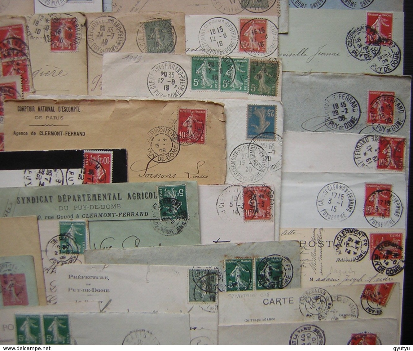 Puy de Dôme, lot de plus de 60 lettres et cartes avant 1921 différentes communes, voir photos de détail !