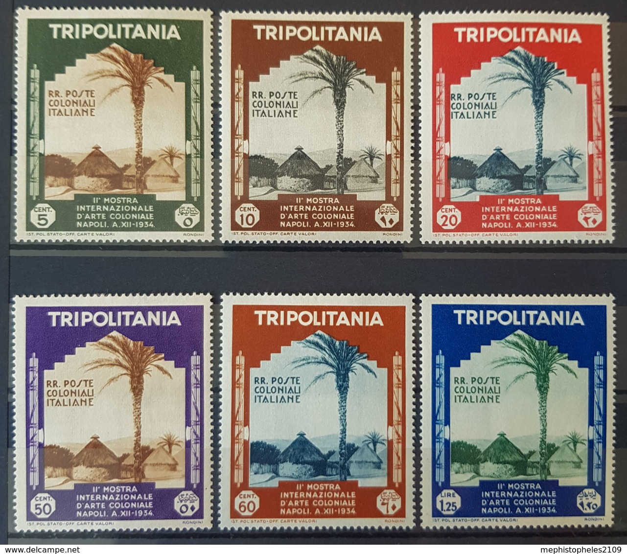 TRIPOLITANIA - MLH - Sc# 73-78 - 5c 10c 20c 50c 60c 1.25L - Tripolitaine