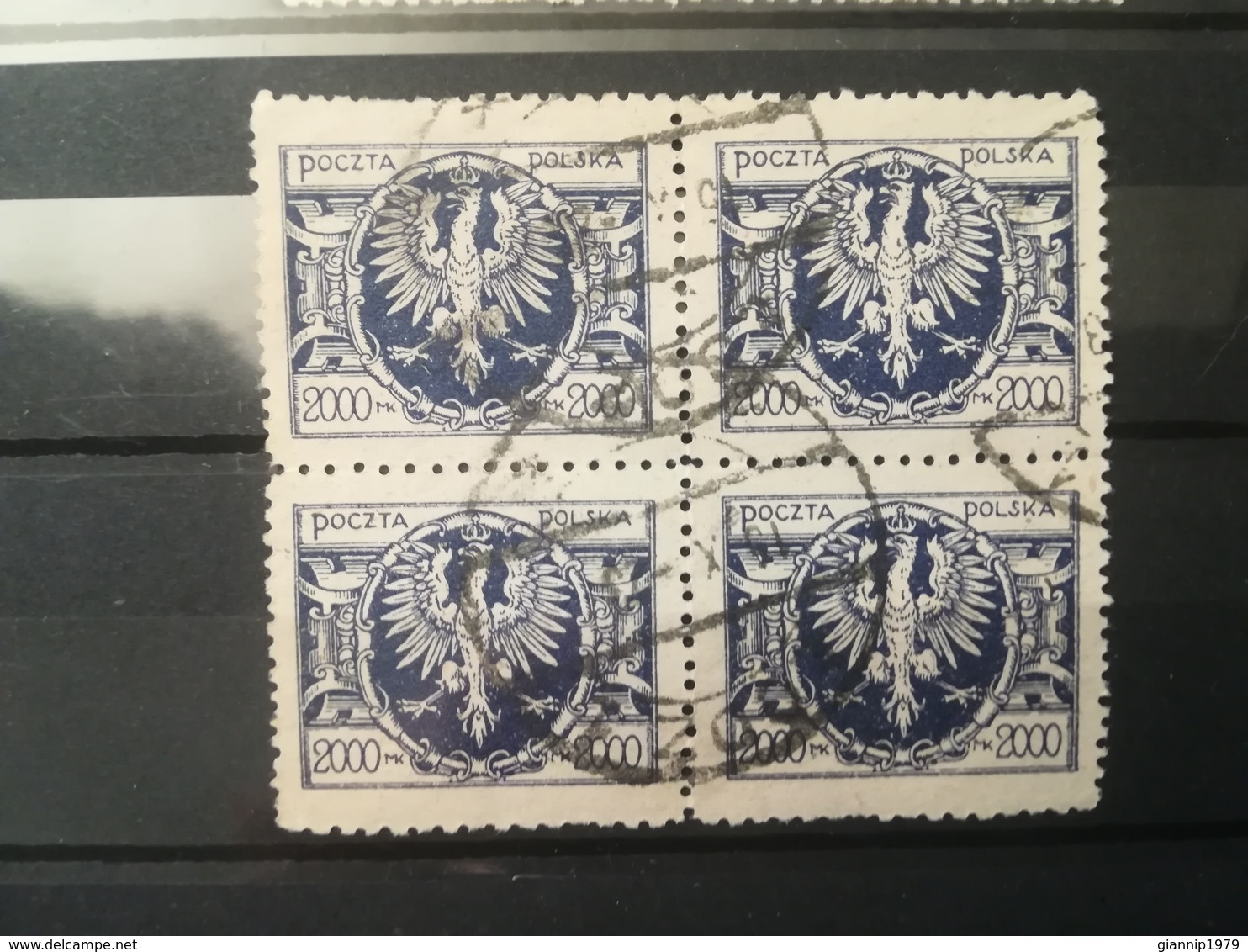 FRANCOBOLLI STAMPS POLONIA POLAND 1923 USED SERIEQUARTINA ACQUILA SU SCUDO BAROCCO POLSKA - Usati