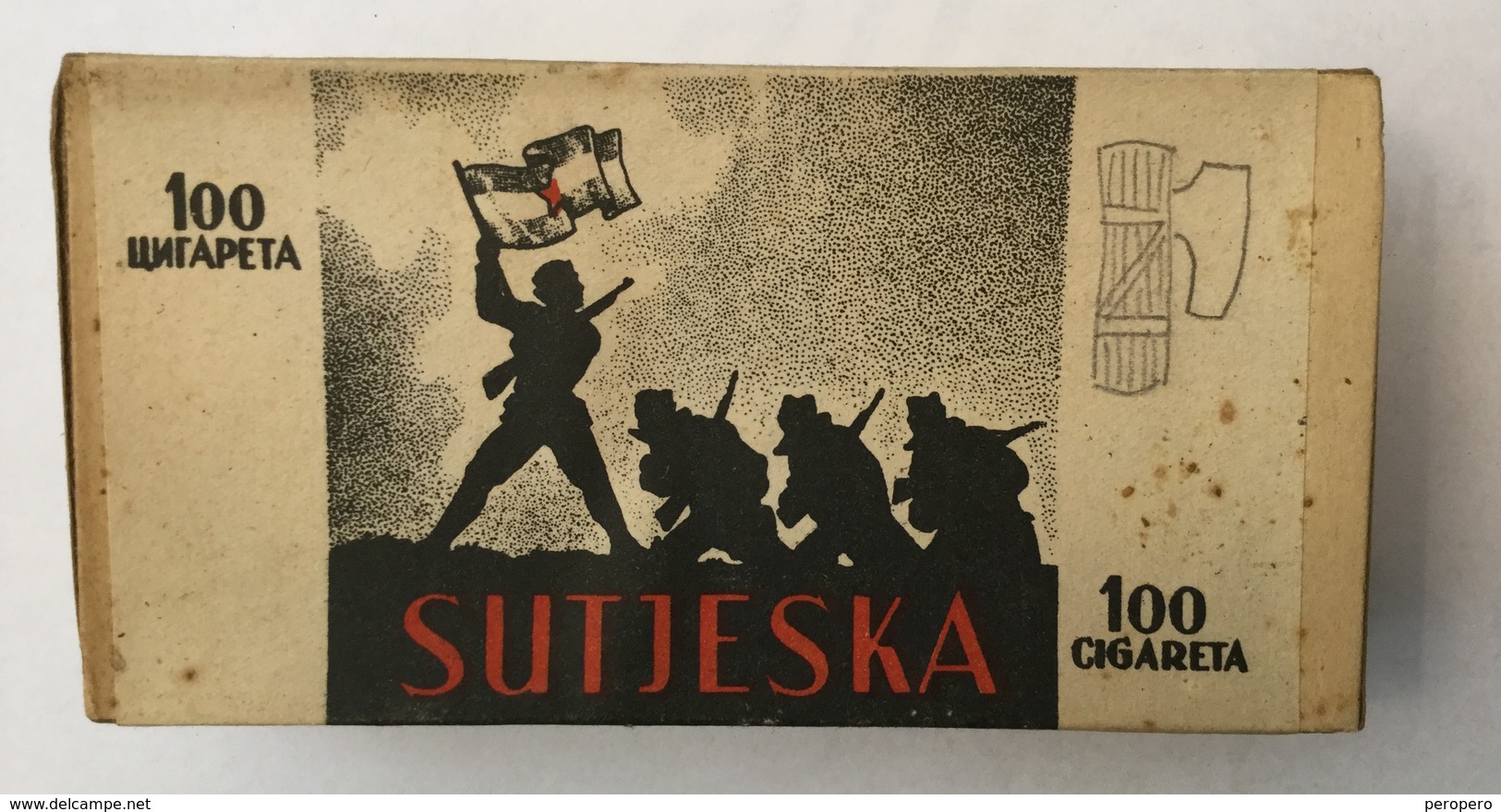 EMPTY  TOBACCO  BOX    SUTJESKA   100 CIGARETTES   FNRJ  YUGOSLAVIA - Empty Tobacco Boxes