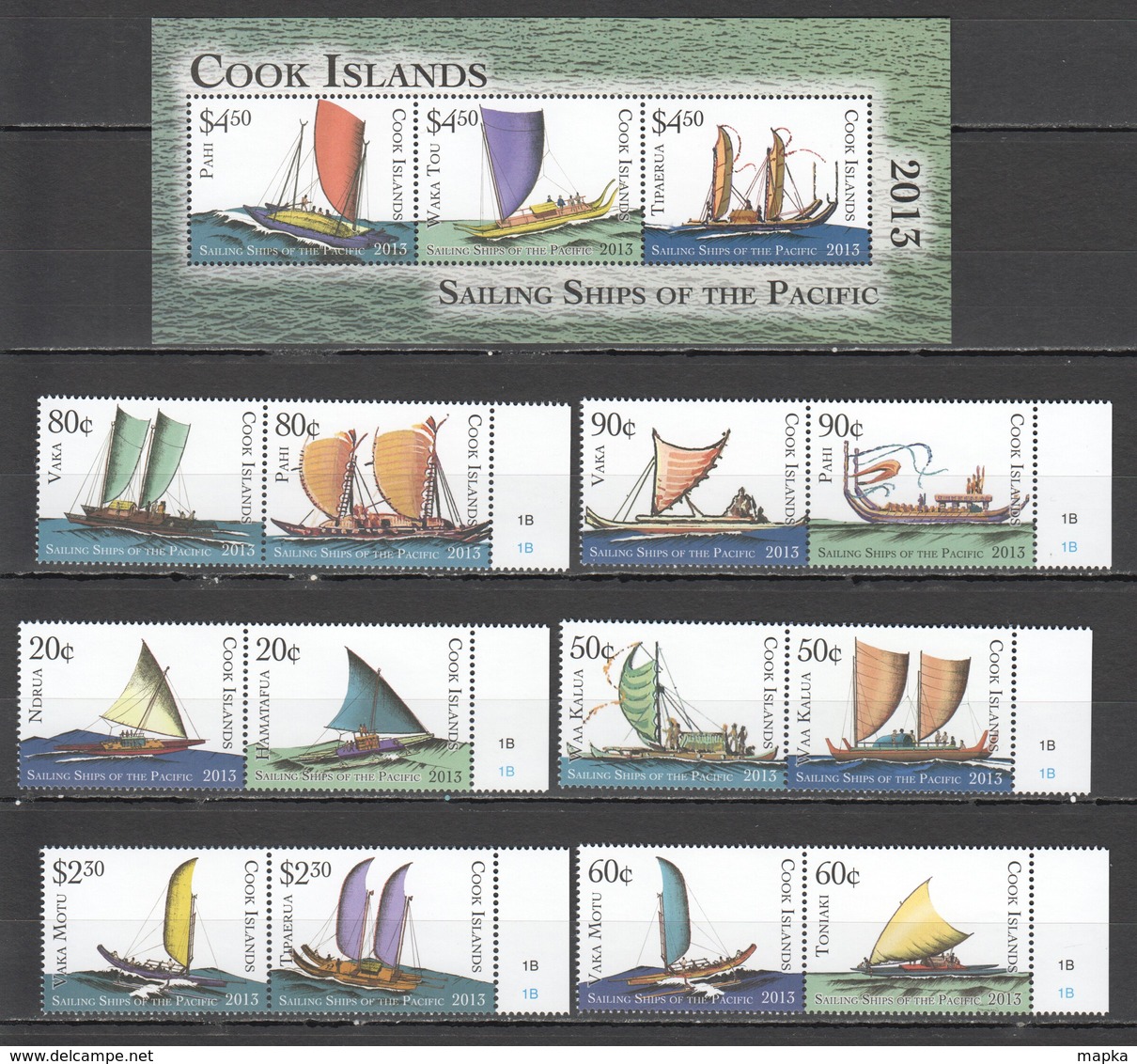 U863 COOK ISLANDS SAILING SHIPS OF PACIFIC !!! MICHEL 39 EURO 1BL+1SET MNH - Barcos
