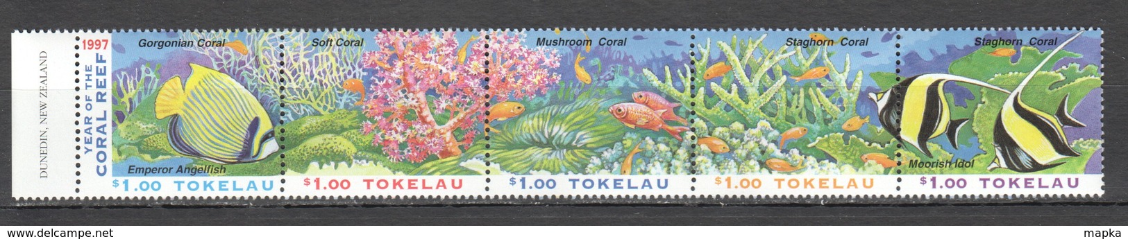 U870 1997 TOKELAU FISH & MARINE LIFE CORAL REEFS 1SET MNH - Vie Marine