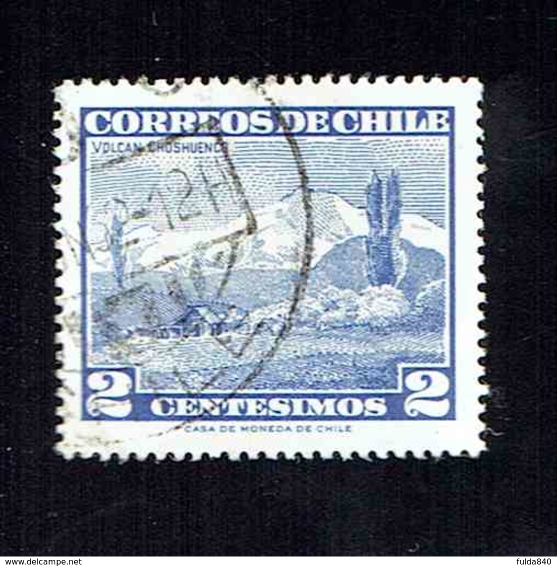 CHILI.(Y&T)   1961-62 - N°291   * Volcan Choshuenco.*   2c.  Obl. - Cile