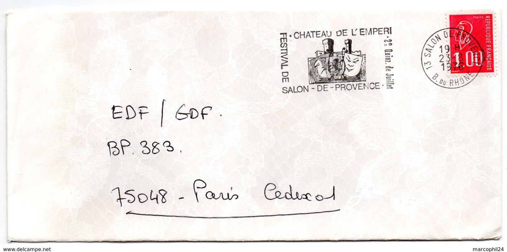 BOUCHES Du RHONE - Dépt N° 13 = SALON De PROVENCE 1976 = FLAMME  SECAP Illustrée ' CHATEAU EMPERI + FESTIVAL' - Mechanical Postmarks (Advertisement)