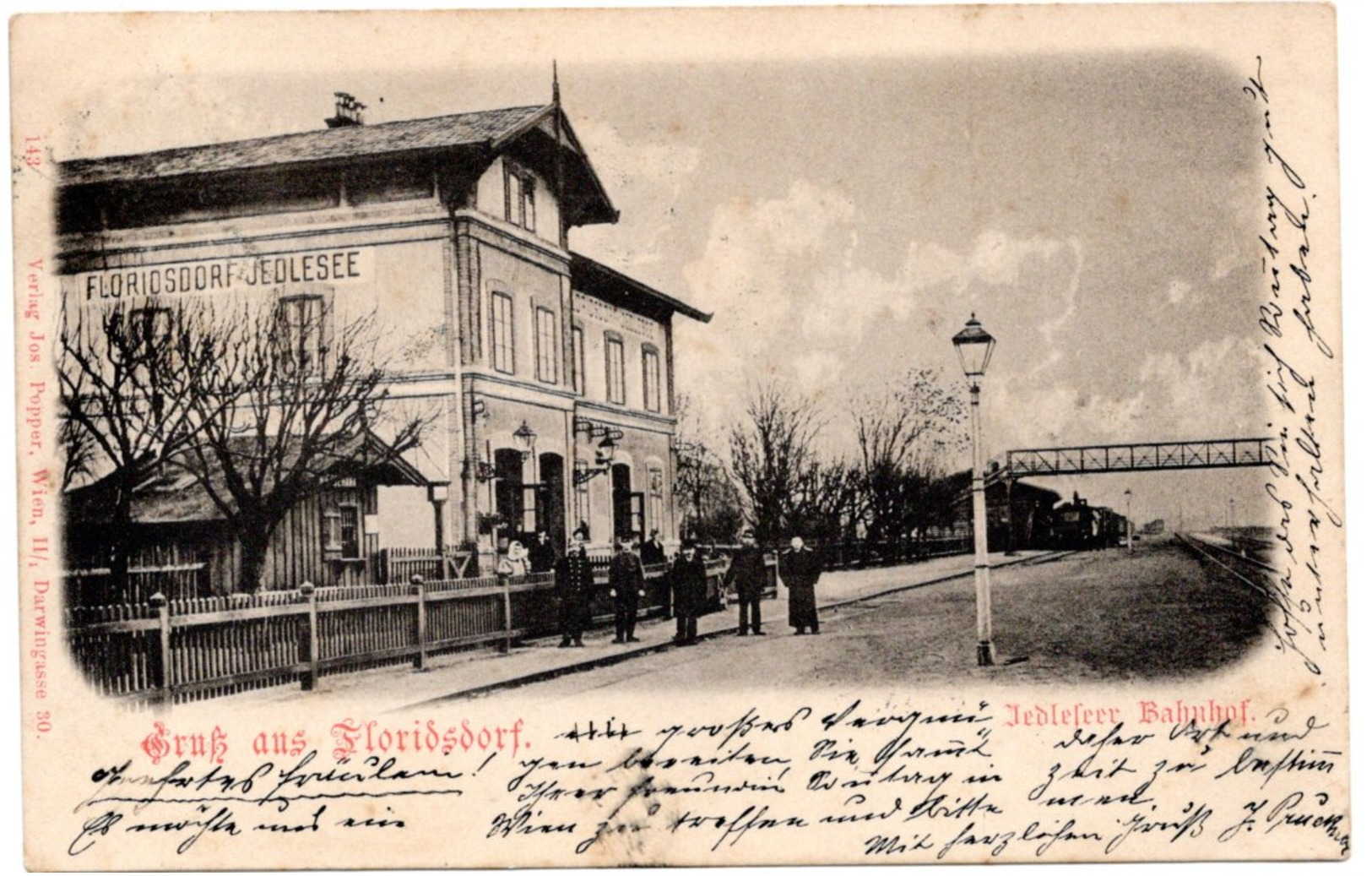 FLORIDSDORF, Bahnhof Floridsdorf - Jedlesee, Verlag Popper Wien, 9.10.1899 - Sonstige & Ohne Zuordnung