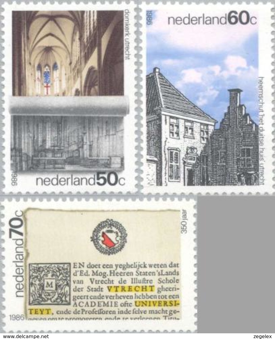 1986 Utrecht, Church, University Of Utrecht  NVPH 1355-1357 Postfris/MNH/** - Neufs