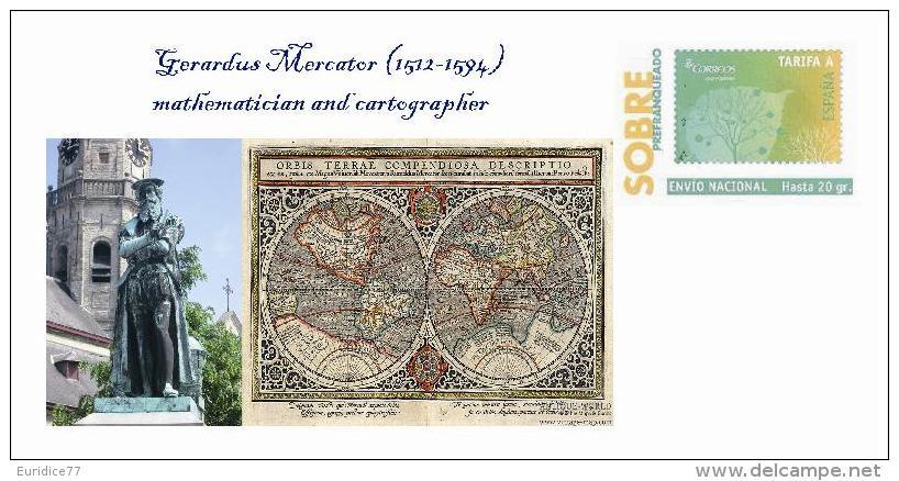 Spain 2013 - Gerardus Mercator - Mathematician And Cartographer (1512-1594) Special Prepaid Cover - Otros & Sin Clasificación