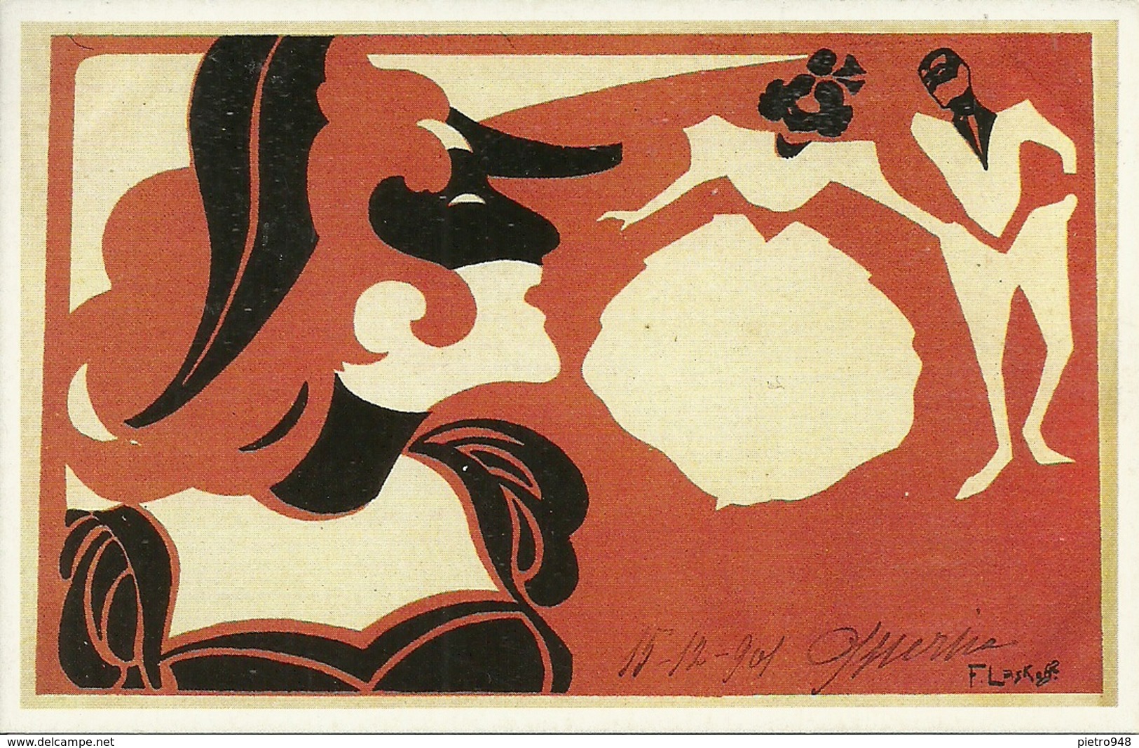 Ballo In Maschera, Riproduzione Da Orig., Reproduction, Illustrazione, Franz Laskoff Illustratore (F04) - Altri & Non Classificati