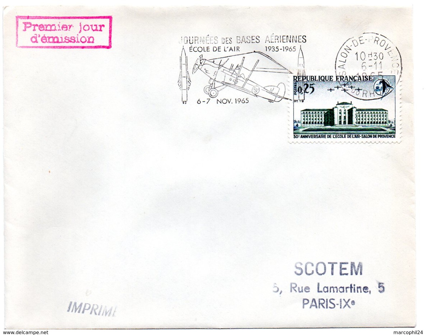 BOUCHES Du RHONE - Dépt N° 13 = SALON De PROVENCE 1965 = FLAMME FDC N° 1463  SECAP ' Journées Des Bases Aériennes' - Mechanical Postmarks (Advertisement)