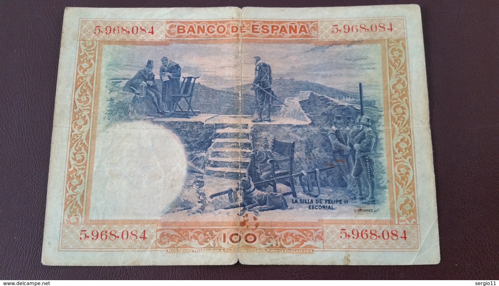 BILLET ESPAGNE. 100 PESETAS Juin 1925. N° De Série  5 968 084 - Autres & Non Classés