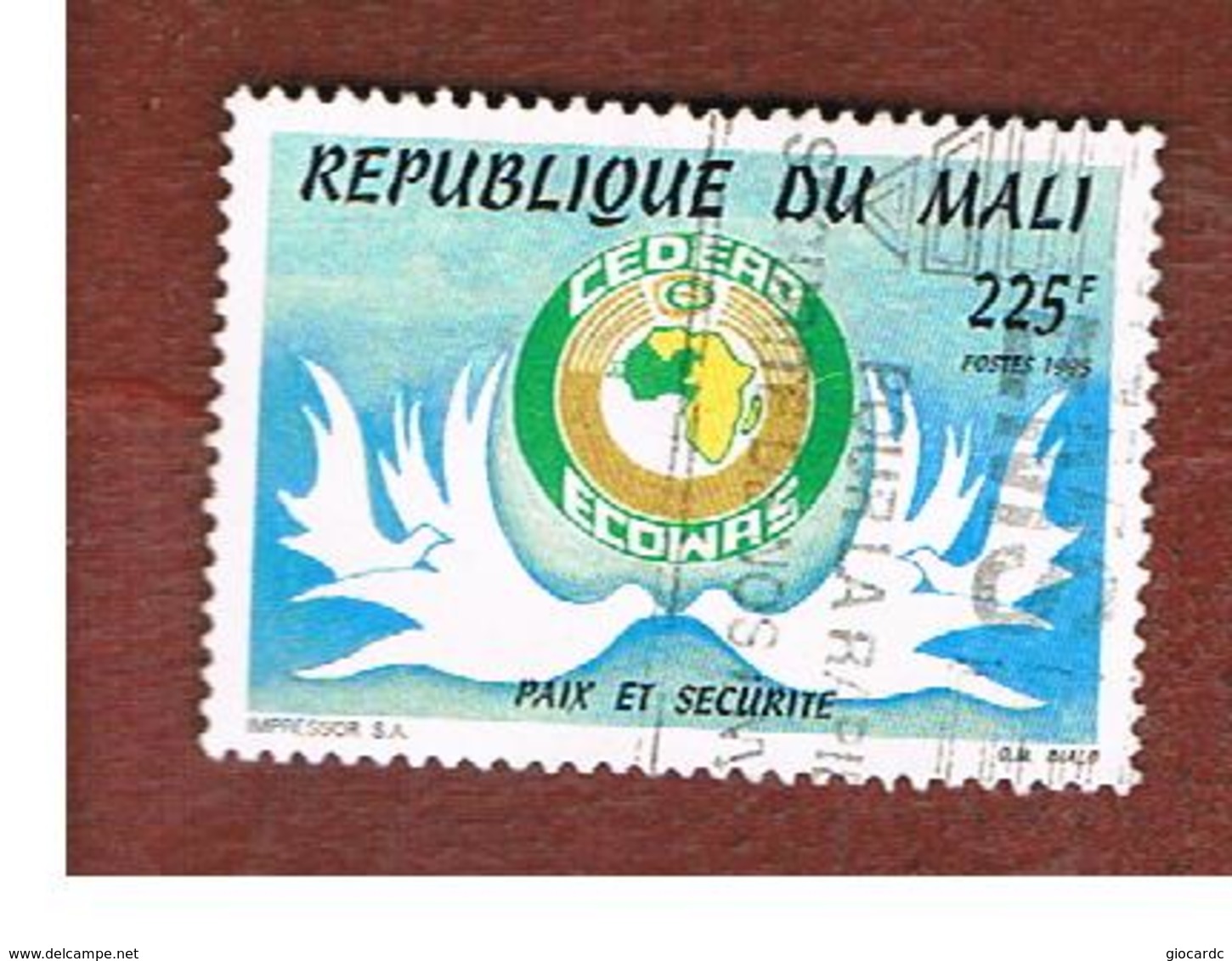 MALI - SG 1368   - 1995  ECOWAS ANNIVERSARY: DOVES -  USED° - Mali (1959-...)