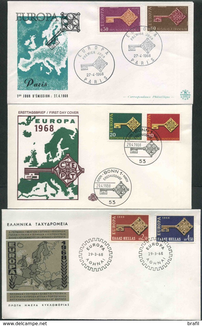 1968 Europa C.E.P.T., Annata Completa F.D.C. Non Viaggiate - 1968