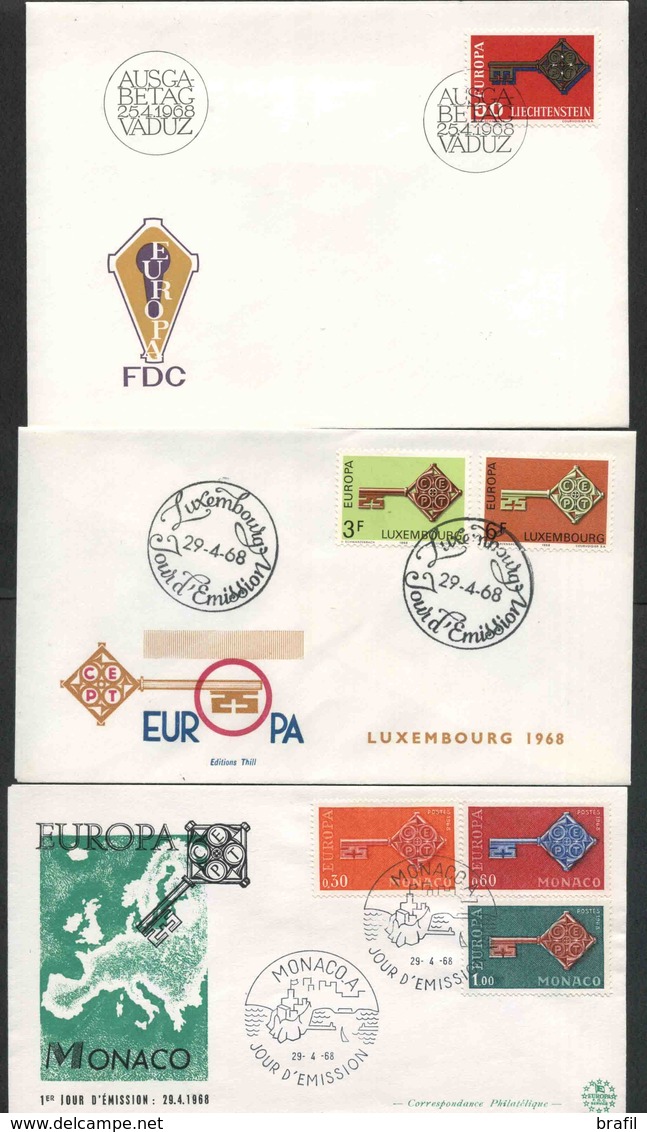 1968 Europa C.E.P.T., Annata Completa F.D.C. Non Viaggiate - 1968