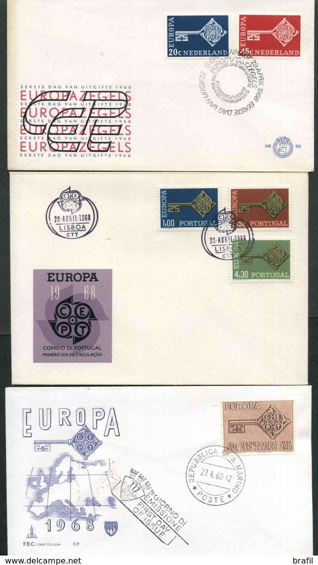 1968 Europa C.E.P.T., Annata Completa F.D.C. Non Viaggiate - 1968