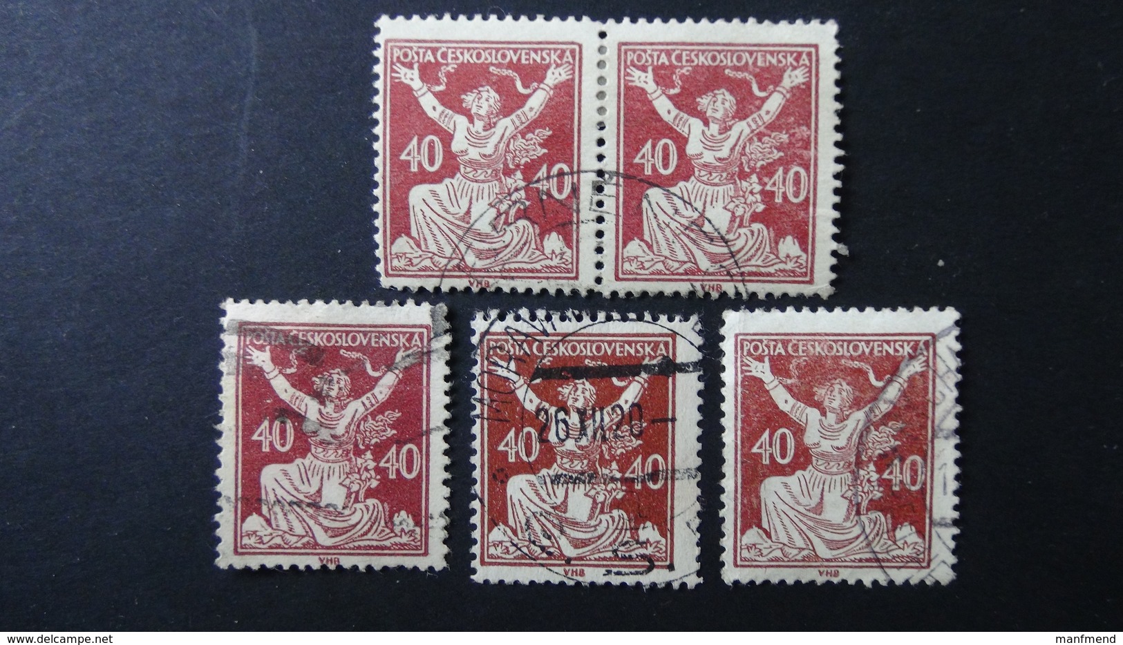 Czechoslovakia - 1920 - Mi:CS 173, Sn:CS 71, Yt:CS 166 Used -  VARIETY COLOUR - Look Scan - Gebraucht