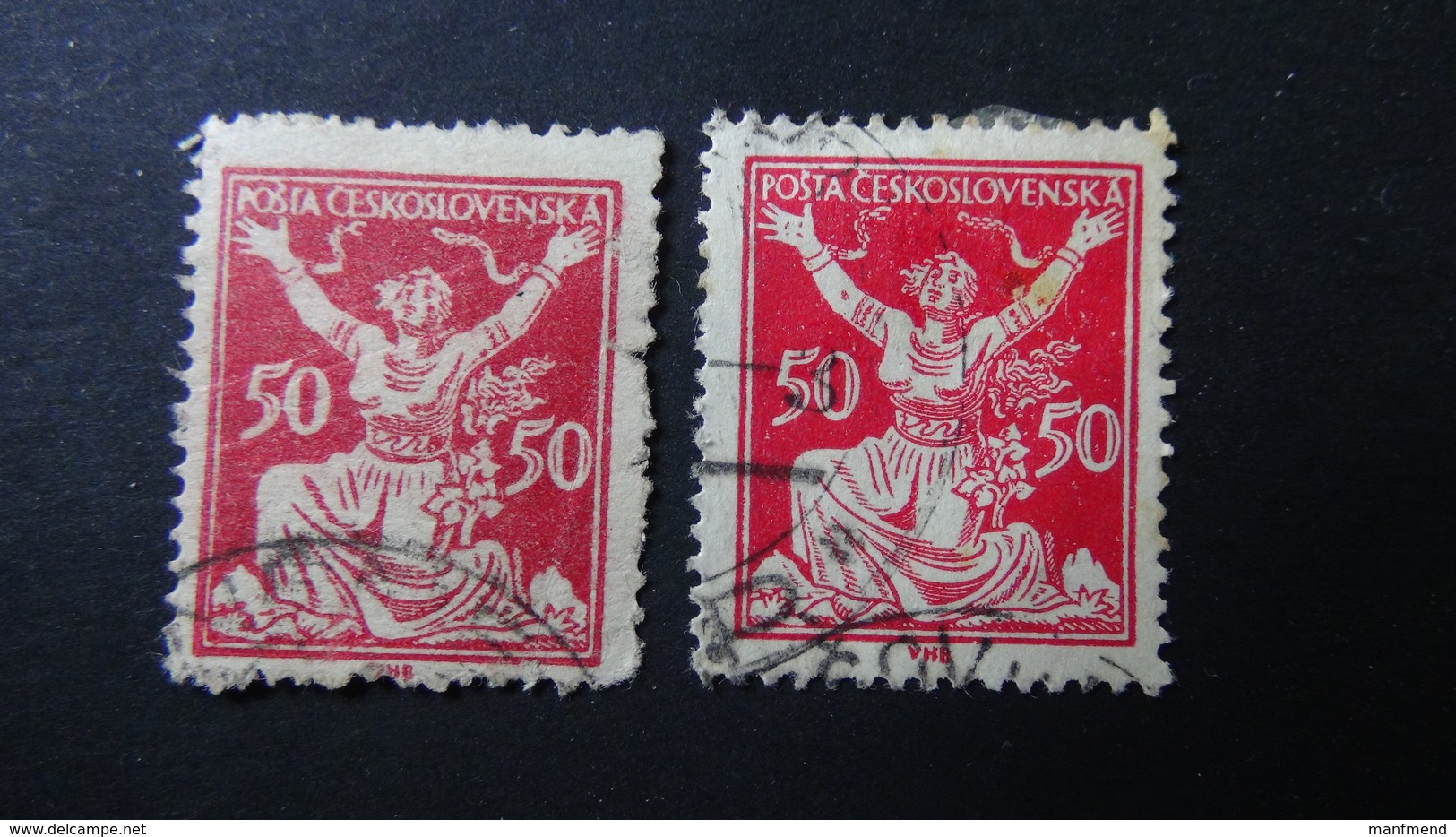 Czechoslovakia - 1920 - Mi:CS 174, Sn:CS 72, Yt:CS 167 Used -  VARIETY COLOUR - Look Scan - Gebraucht