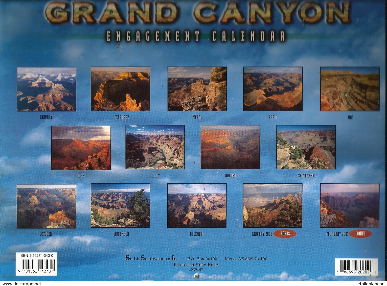 Grand Canyon, Colorado, Toroweap Point ...14 Photos Calendrier  Millenium 2000-2001 - Big : 1991-00