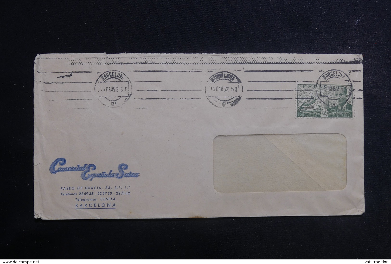 ESPAGNE - Enveloppe Commerciale De Barcelone En 1952 - L 39739 - Briefe U. Dokumente