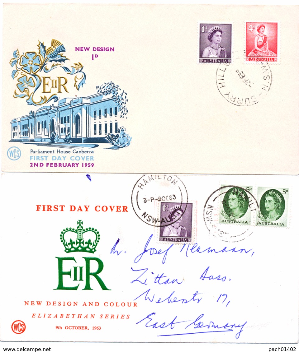 2 FDC   Königin Elisabeth - Ersttagsbelege (FDC)