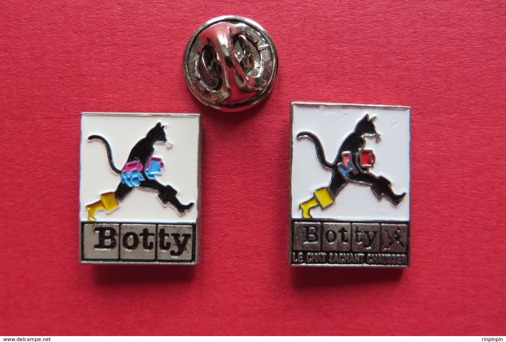 2 Pin's,Animaux,CHAT,BOTTY, Le Chat Sachant Chausser, Katzen - Animaux